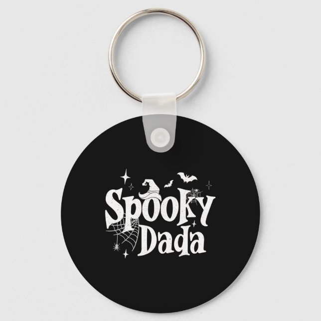 Spooky Dada Witch Funny Halloween Costume Dad Gran Key Ring (Front)