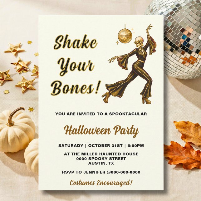 Spooky Dancing Skeleton Halloween Invitation (Creator Uploaded)