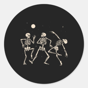 Spooky Dancing Skeletons Halloween Costume Music A Classic Round Sticker