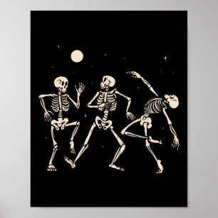 Spooky Dancing Skeletons Halloween Costume Music A Poster