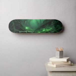 Spooky Dark Green Forest Skateboard