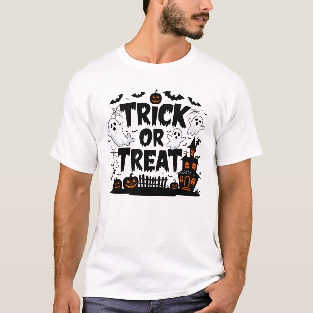 Spooky decor and fun Halloween treats! T-Shirt (Front)