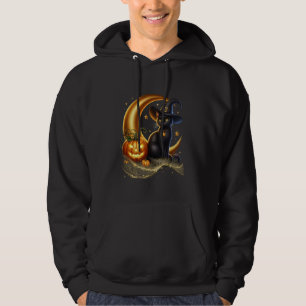 Spooky Delight Halloween Black Cat Pumpkin Witch H Hoodie