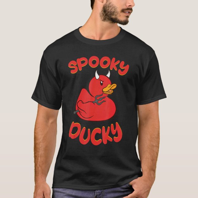 Spooky Devil Rubber Duck Spooky Ducky T-Shirt (Front)