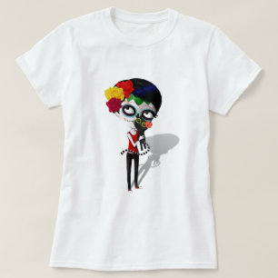 Spooky Dia de Los Muertos Girl T-Shirt