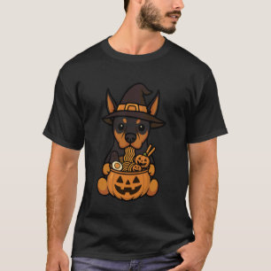 Spooky Doberman Pinscher Pumpkin Japanese Ramen No T-Shirt