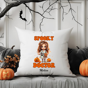 Spooky Doctor Personalised Name Halloween Gift Cushion