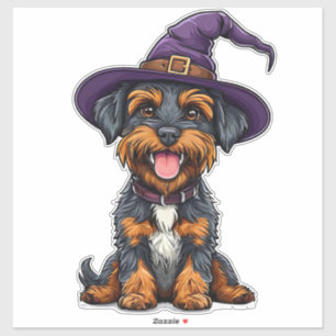Spooky Dog In Magic Hat Halloween Theme