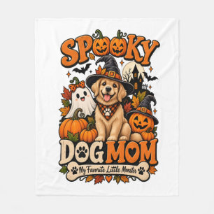 Spooky Dog Mum Halloween Cute Skeleton Dog Lover Fleece Blanket