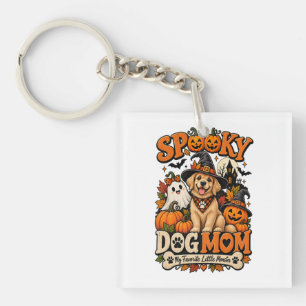 Spooky Dog Mum Halloween Cute Skeleton Dog Lover Key Ring