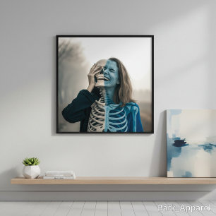 Spooky Double Exposure Art Poster