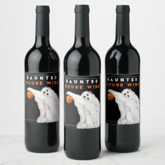 Spooky Drinking Party Decorations Wine Label