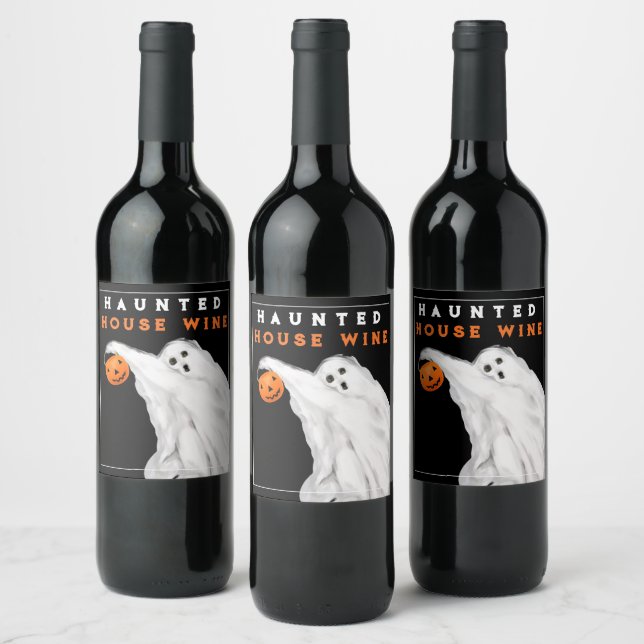 Spooky Drinking Party Decorations Wine Label (Bottles)