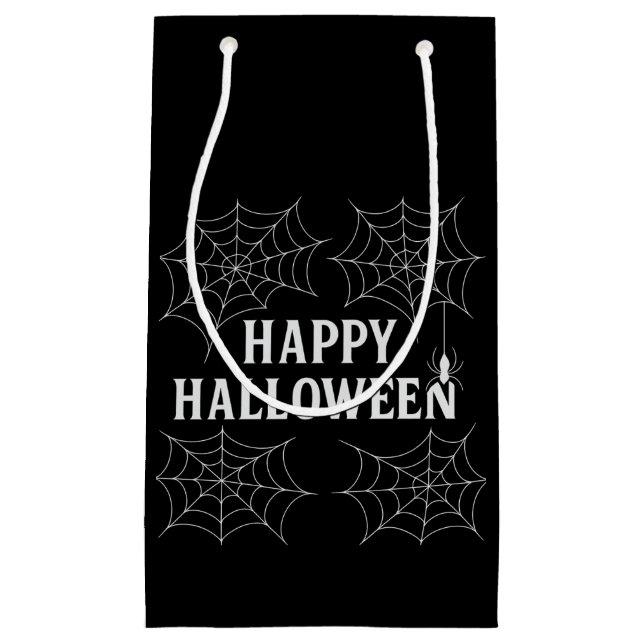Spooky Drinks Happy Halloween Spiderwebs Haunted  Small Gift Bag (Front)