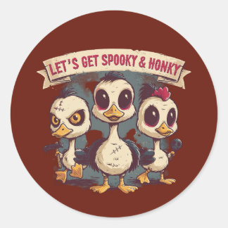 Spooky Duck Halloween Laptop Sleeve Classic Round Sticker
