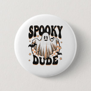 Spooky Dude Groovy Ghost Halloween Costume Kids Bo 6 Cm Round Badge