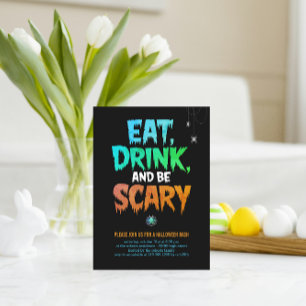 Spooky 'Eat, Drink, and Be Scary' Halloween Party Invitation