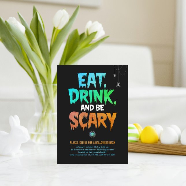 Spooky 'Eat, Drink, and Be Scary' Halloween Party  Invitation (Creator Uploaded)