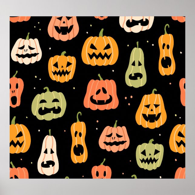 Spooky Elegance: Halloween Pumpkin Art Poster (Front)