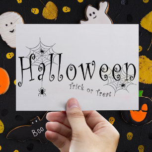 Spooky Elegance: Halloween Spider Web Design Postcard