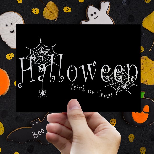 Spooky Elegance: Halloween Spider Web Design Postcard (Creator Uploaded)