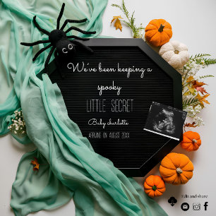 spooky elegant Halloween pregnancy announcement 