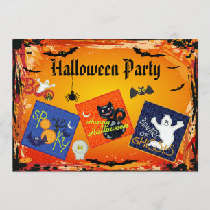 Spooky Embroidery Patches Halloween Party Invites