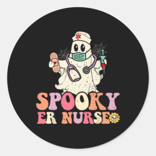 Spooky Emergency Room Nurse Fun Halloween Costume Classic Round Sticker