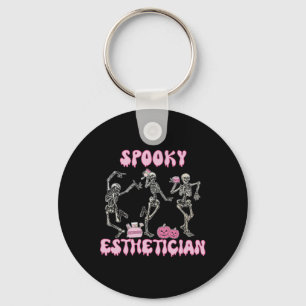 Spooky Esthetician Halloween Skeleton Skin Therapi Key Ring