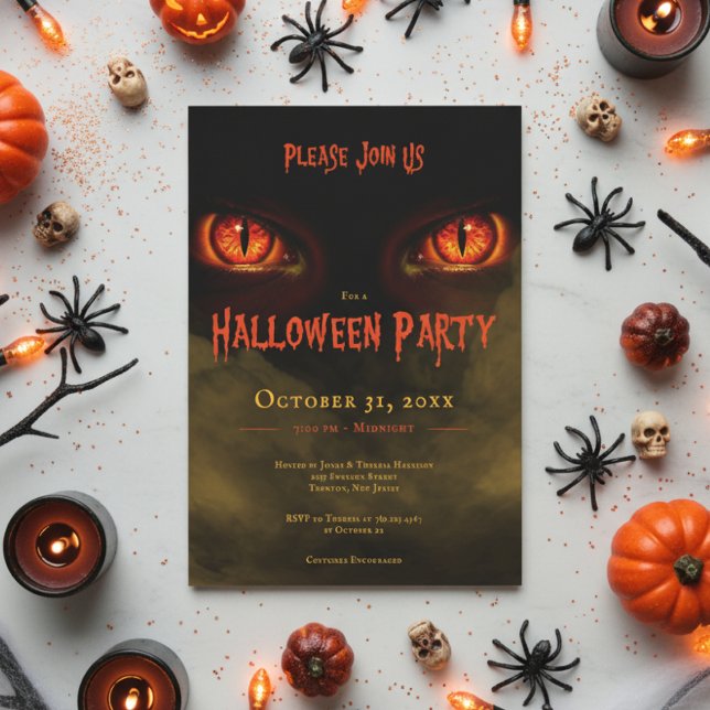 Spooky Evil Eyes Adult Halloween Party Invitation (Creator Uploaded)
