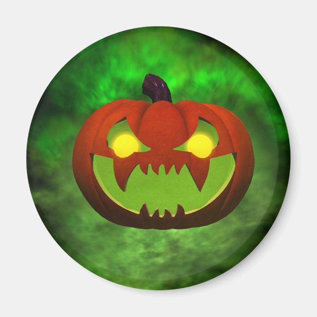 Spooky Evil HalloweenPumpkin Magnet (Front)