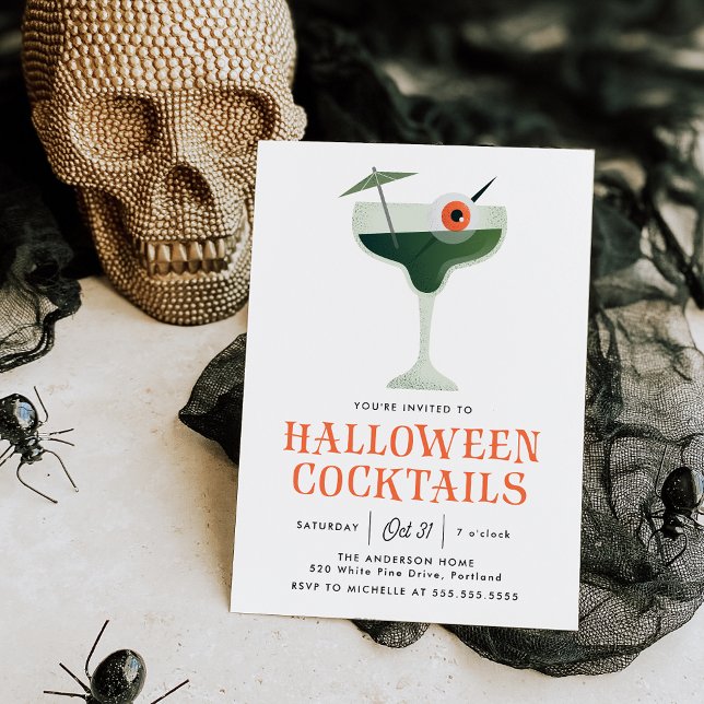 Spooky Eyeball Halloween Cocktail Party Invitation (Creator Uploaded)