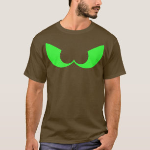 Spooky Eyes Scary Halloween , Green On Black 6400 T-Shirt