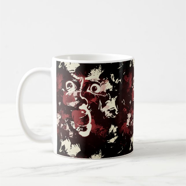spooky face coffee mug (Left)