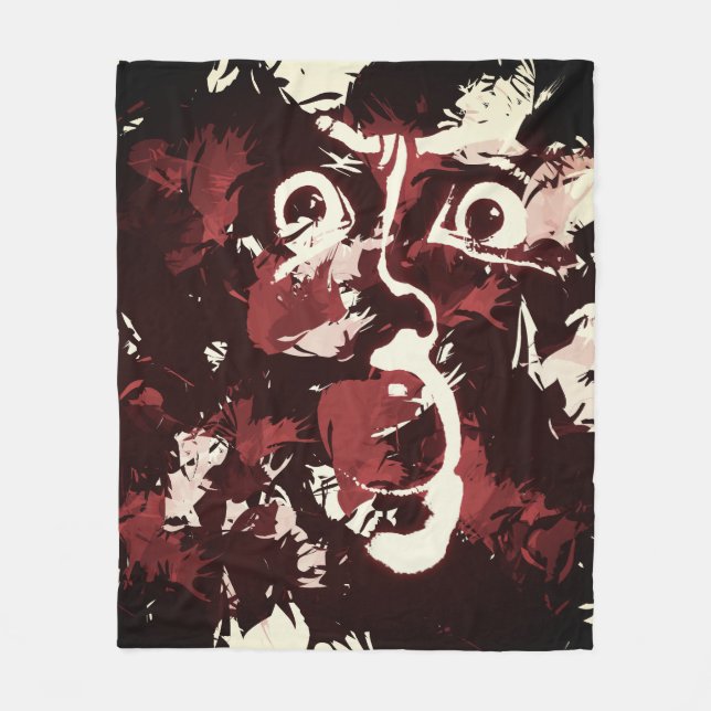 spooky face fleece blanket (Front)