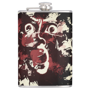 spooky face hip flask