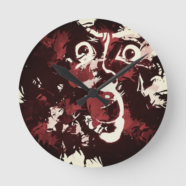 spooky face round clock (Front)