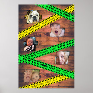 Spooky Family Photos Halloween Caution Tape Poster