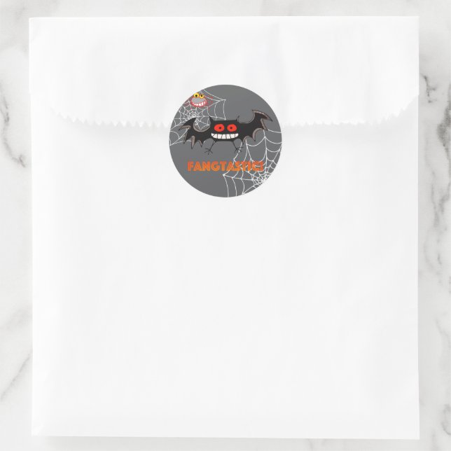 Spooky Fangtastic Halloween Party Classic Round Sticker (Bag)