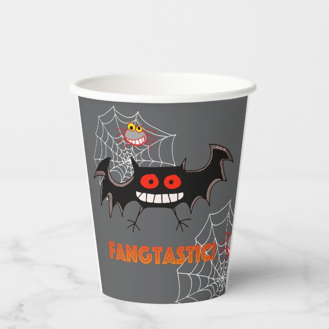 Spooky Fangtastic Halloween Party Paper Cups (Front)