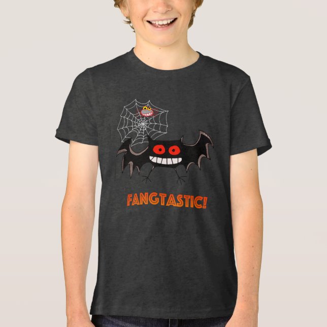 Spooky Fangtastic Halloween Party Tri-Blend Shirt (Front)