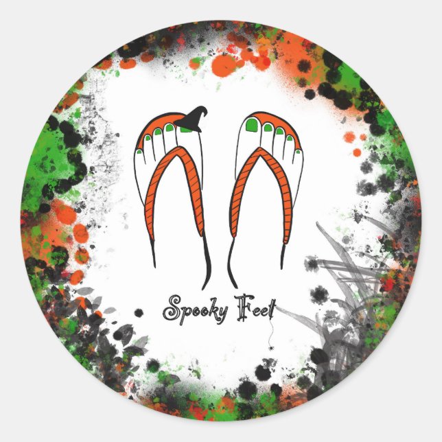 Spooky Feet Badge Classic Round Sticker (Front)