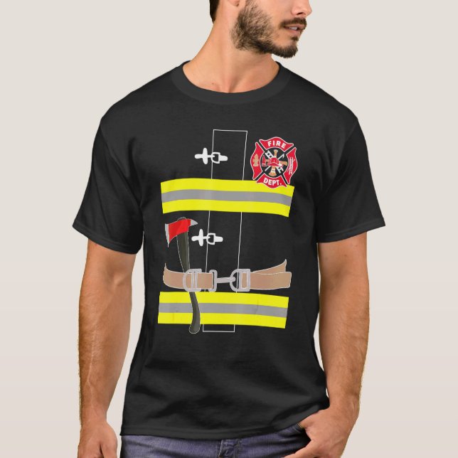 Spooky Fire Department Uniform - Horror Night T-Shirt (Front)