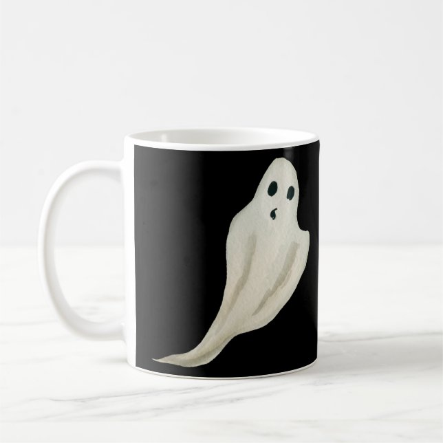 Spooky Firefighter Halloween Black Tee Coffee Mug (Left)