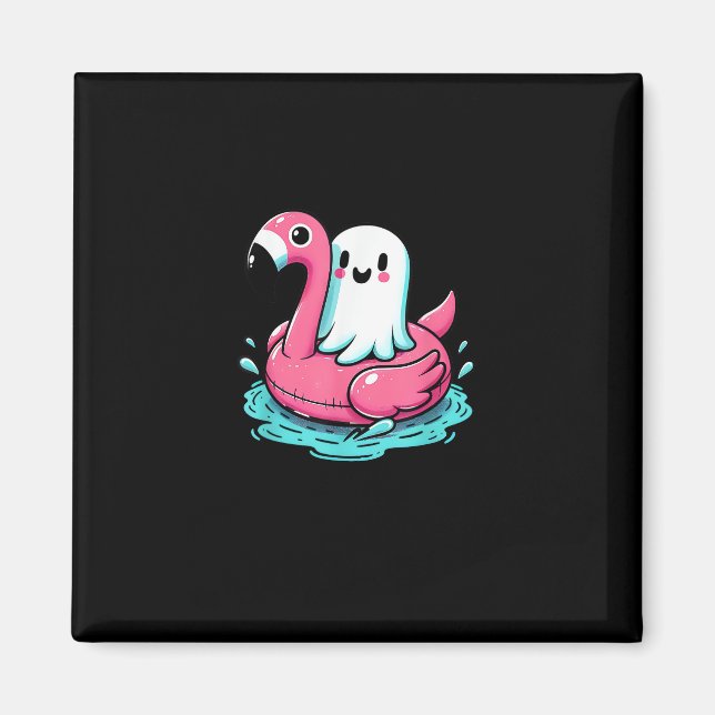 Spooky Flamingo Funny Spooky Summer Summerween Magnet (Front)