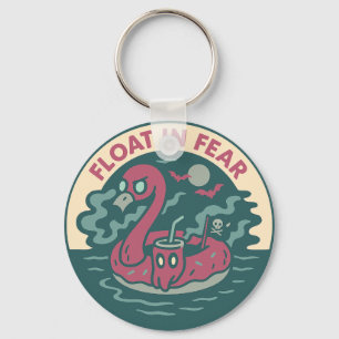 Spooky Flamingo Pirate Fun Key Ring