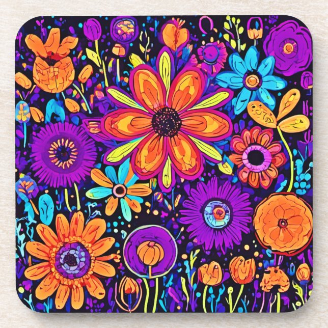 Spooky Floral Art Coaster (Front)