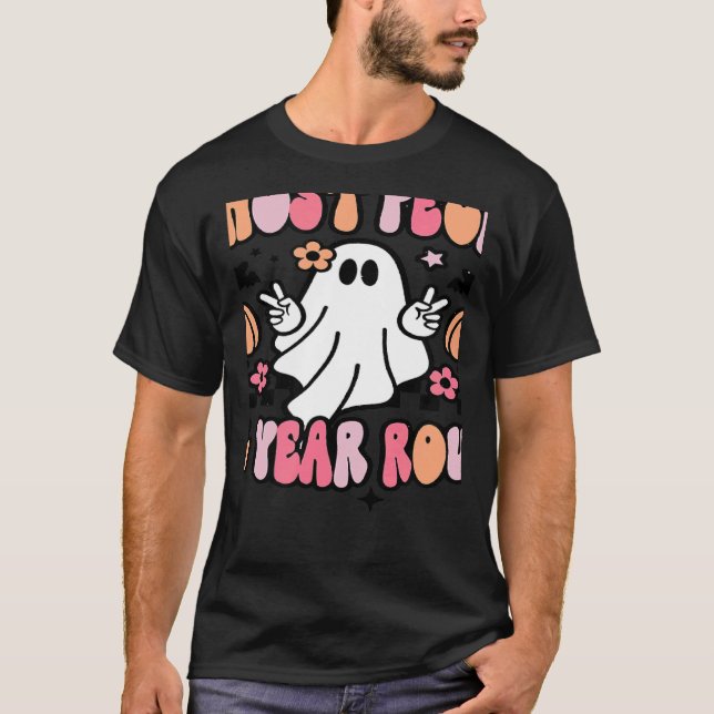 Spooky Floral Ghost People All Year Round Women Ha T-Shirt (Front)