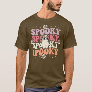 Spooky Floral Retro Groovy Ghost Halloween Costume T-Shirt