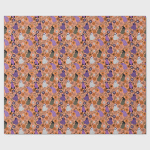 Spooky floral wrapping paper